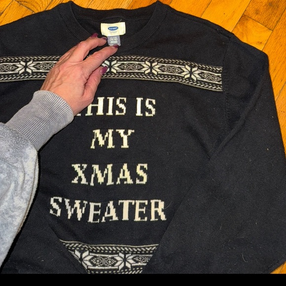 This is my Christmas sweater size XL, Old Navy, black - Picture 2 of 3